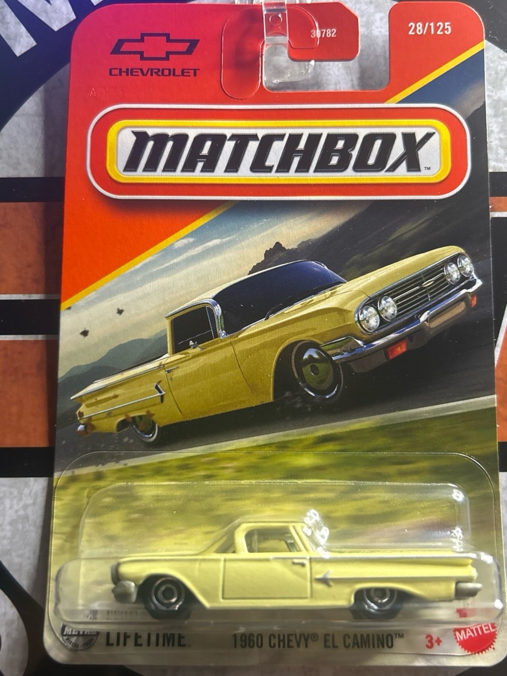 Matchbox 1960 Chevy El Camino Toy Car - Yellow with Black Roof